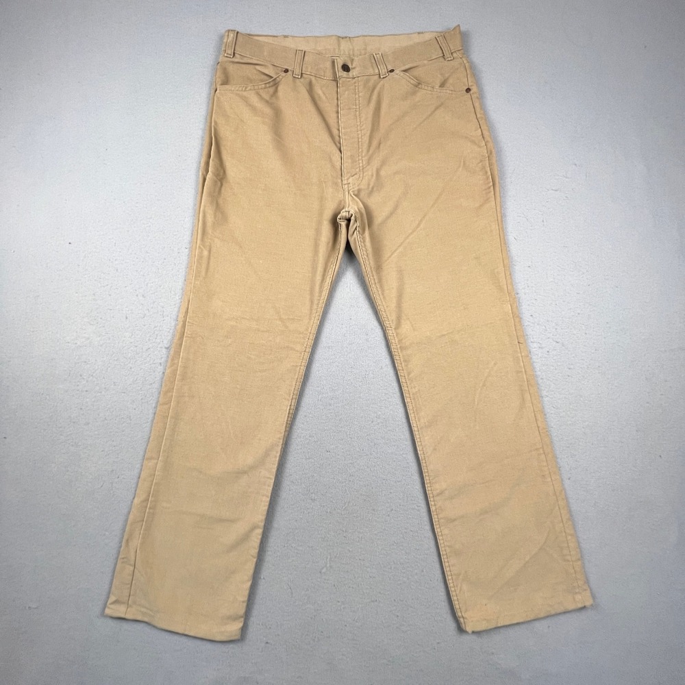 Vintage Levi Strauss Action Casuals Mens 36x31 Tan Corduroy Pants Straight Leg